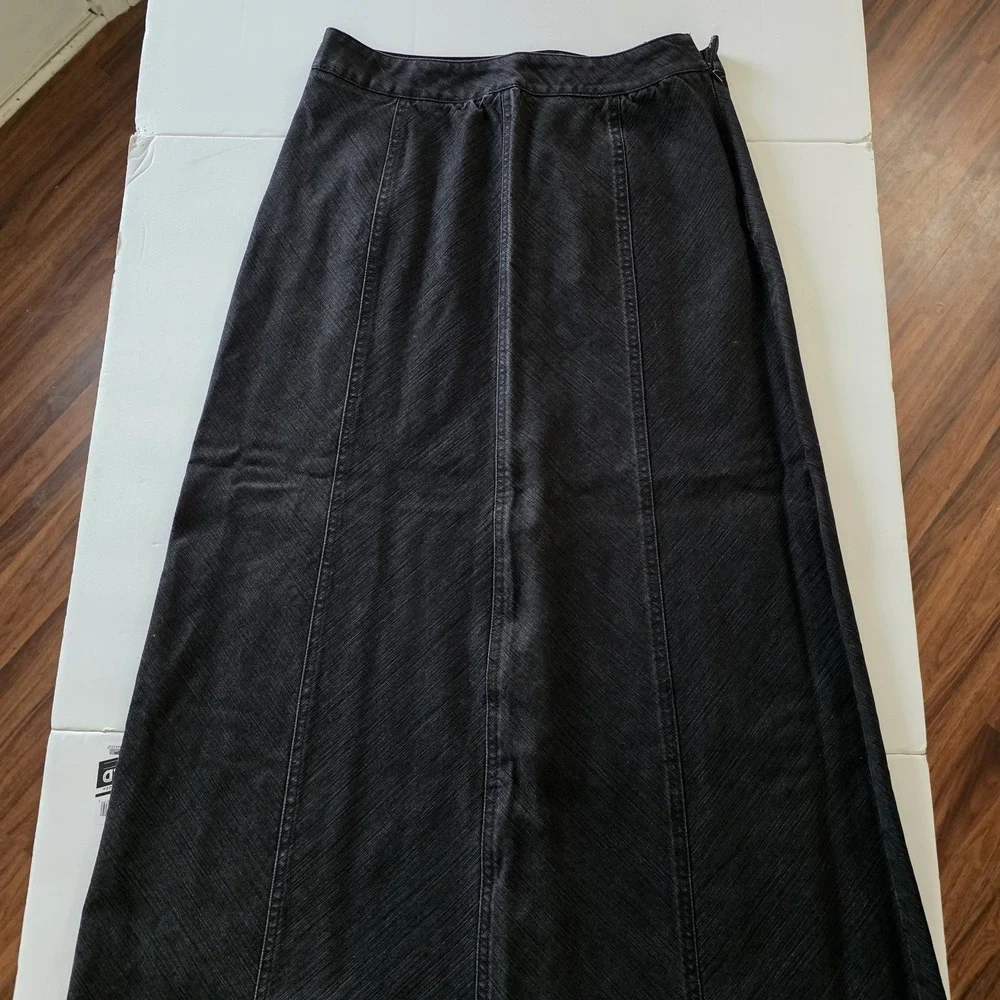 Black Denim long‎ Skirt women's 6